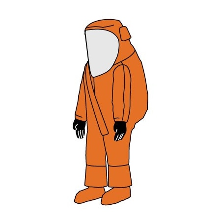 Kappler Zytron 500 Vapor Total Encapsulating Suit, Front Entry Orange, 2X/3X Z5H552OR2X3X